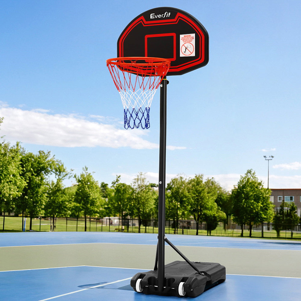 Everfit 2.1M Basketball Hoop Stand System Adjustable Portable Pro - Black