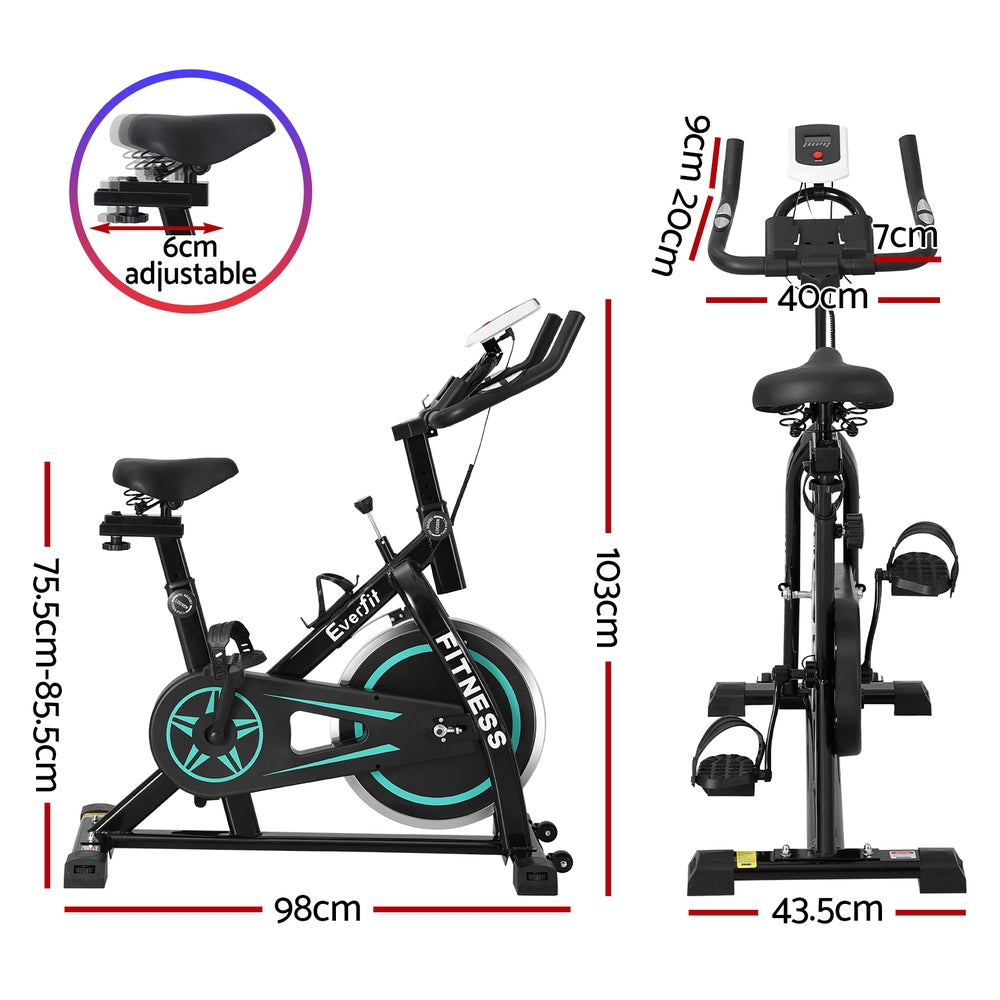 Everfit Spin Bike Exercise Bike 10kg Flywheel Fitness Home Gym (150kg capacity)