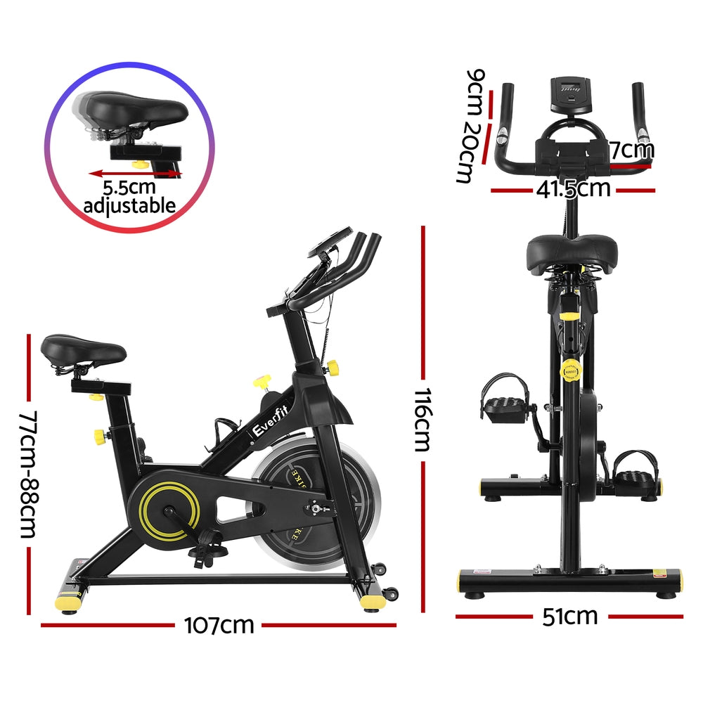 Everfit Spin Bike Exercise Bike Cardio Gym - Bluetooth APP Connectable