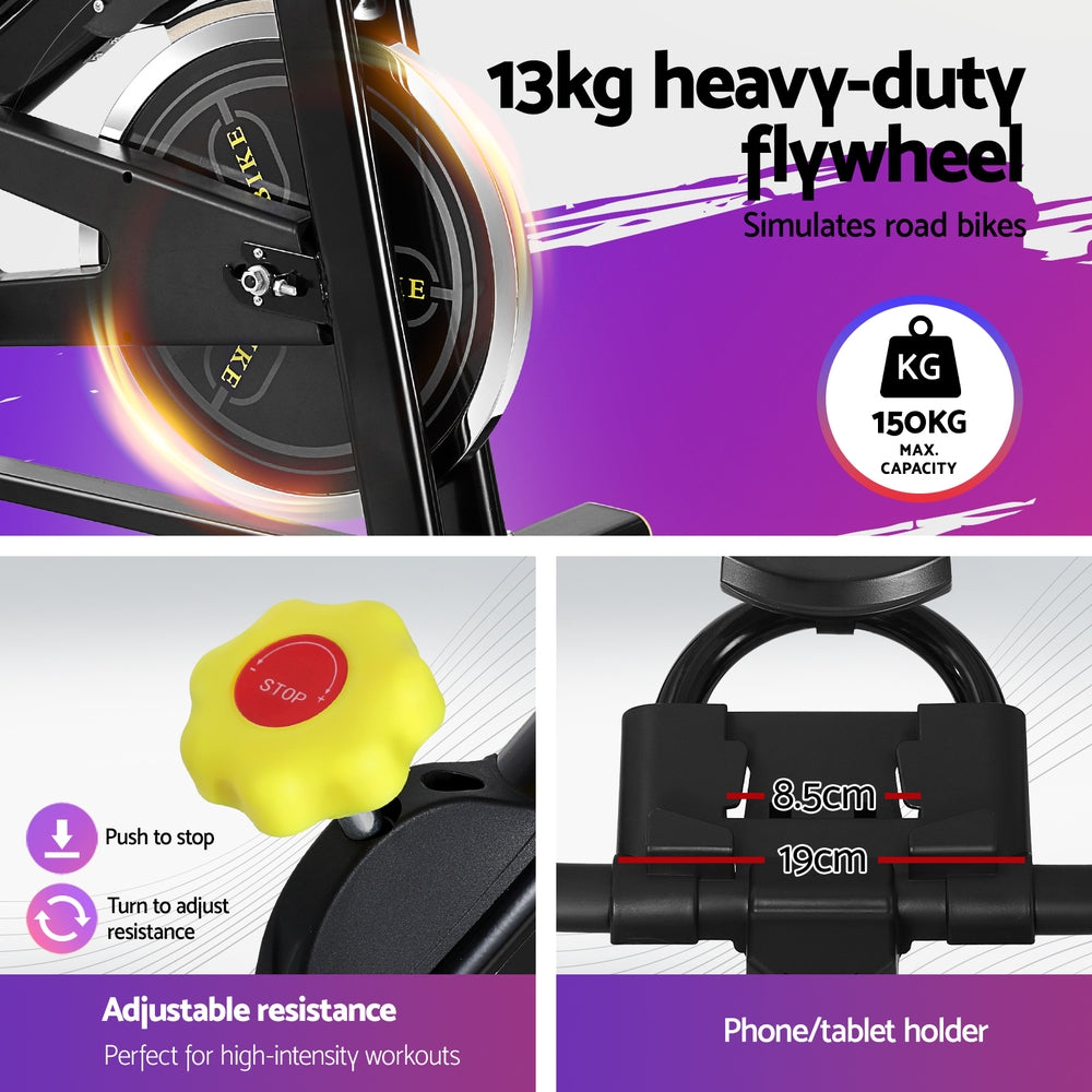 Everfit Spin Bike Exercise Bike Cardio Gym - Bluetooth APP Connectable