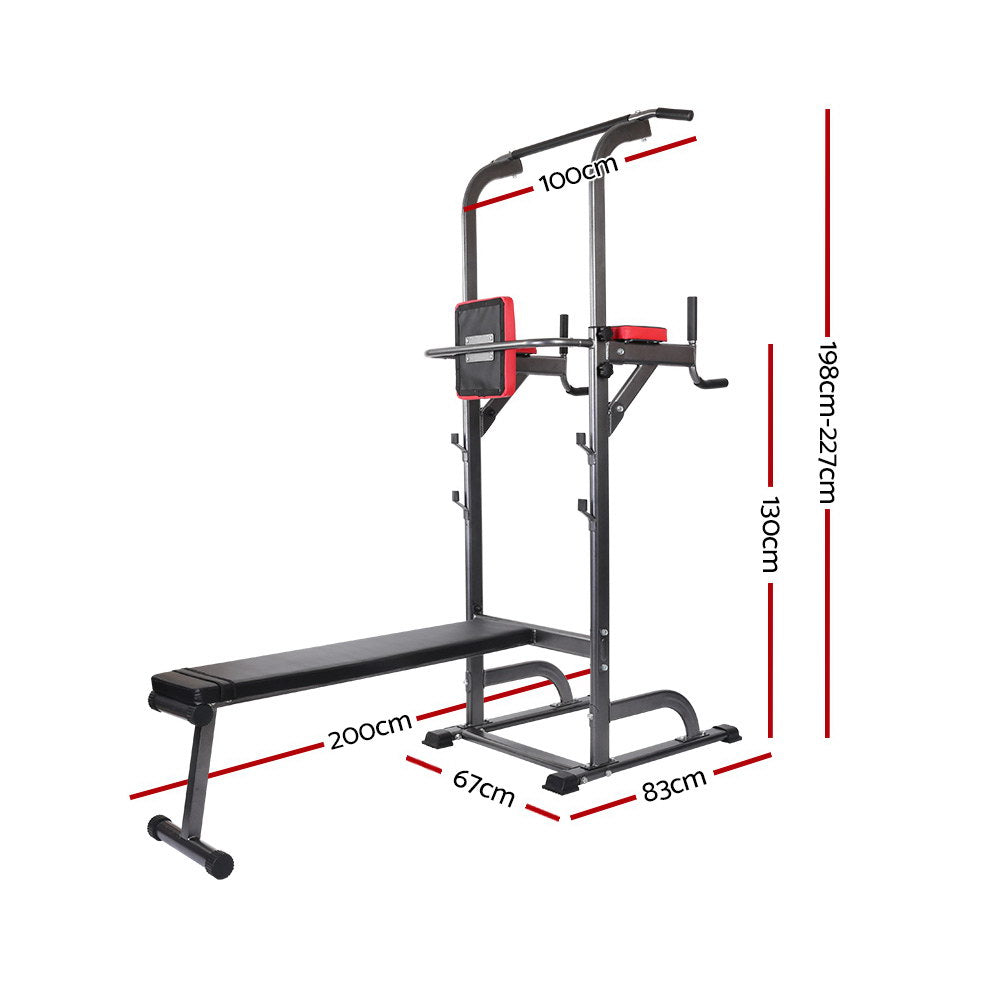 Everfit Weight Bench Chin Up Bar Bench Press Home Gym (380kg Capacity)