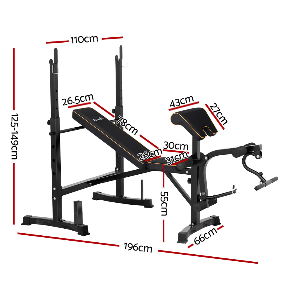 Everfit Weight Bench 10 in 1 Bench Press Home Gym Station (330kg Capacity)