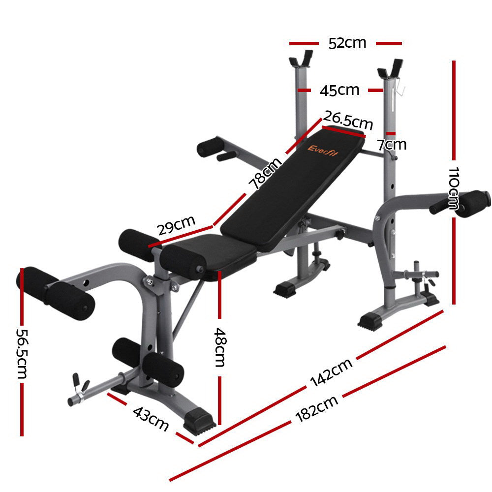 Everfit Weight Bench 8 in 1 Bench Press Adjustable Home Gym Station (200kg Capacity)