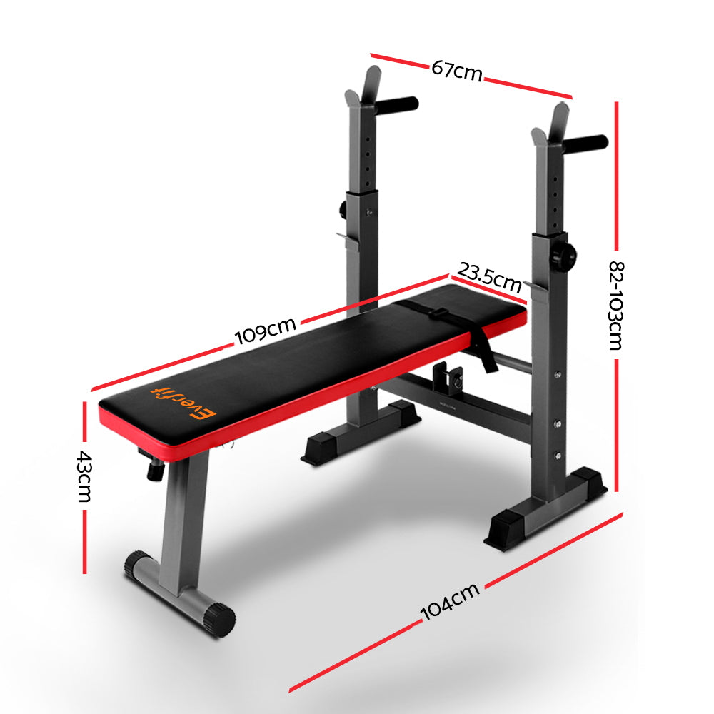 Everfit Weight Bench Squat Rack Bench Press Home Gym Equipment (200kg Capacity)