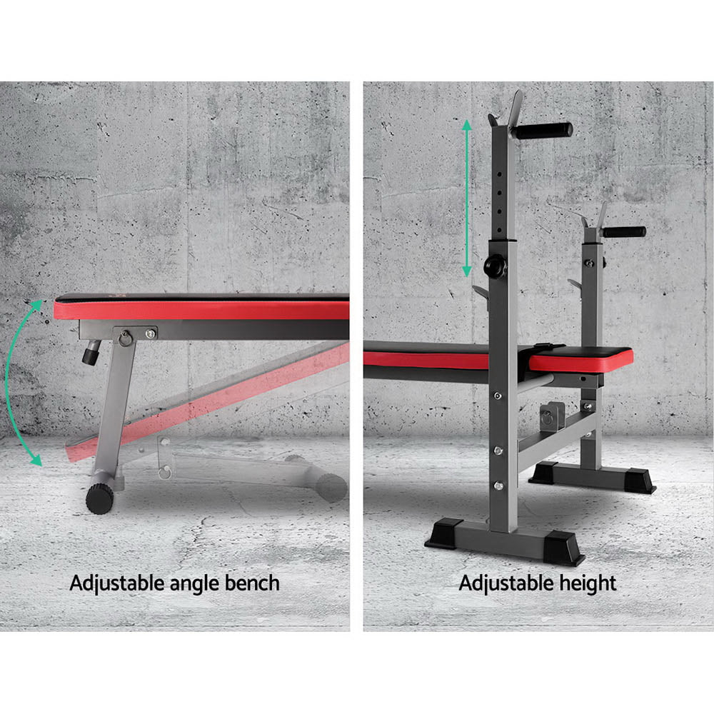 Everfit Weight Bench Squat Rack Bench Press Home Gym Equipment (200kg Capacity)