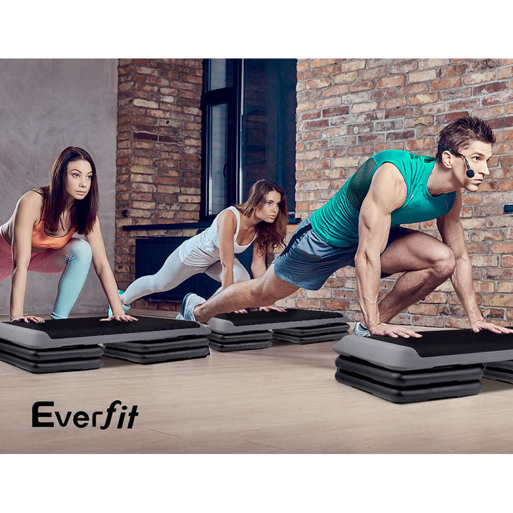 Everfit 2x Aerobic Step Riser Exercise Stepper Block Gym Home Fitness