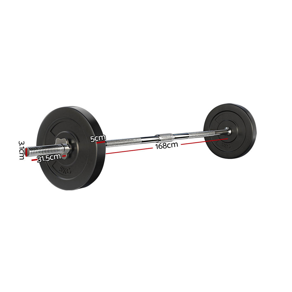 Everfit 18kg Barbell & Weight Plates Set