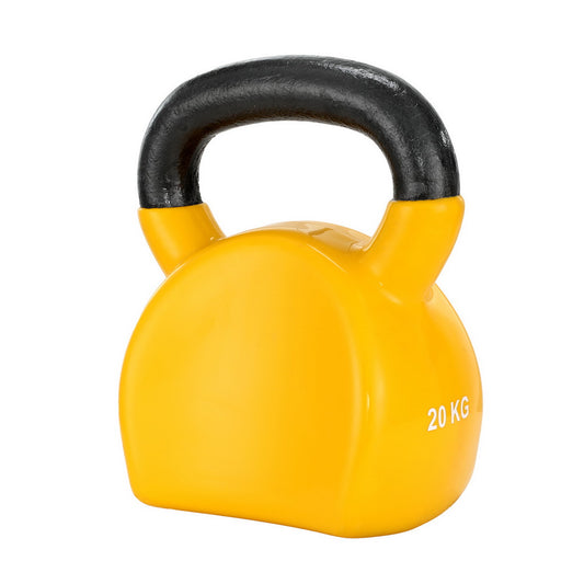 Everfit 20kg Cast Iron PVC Kettlebell - Yellow