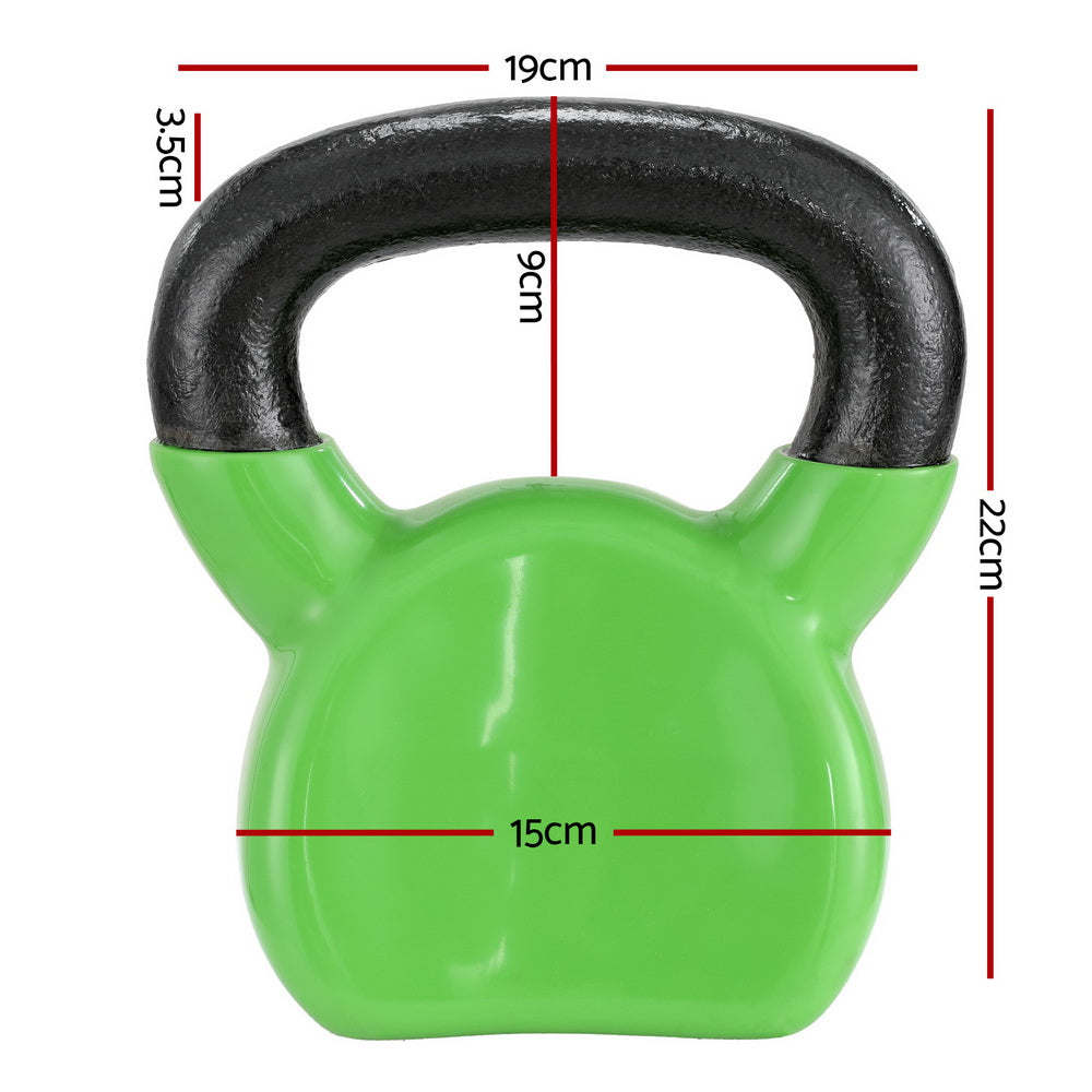 Everfit 8kg Cast Iron PVC Kettle Bell Gym Home