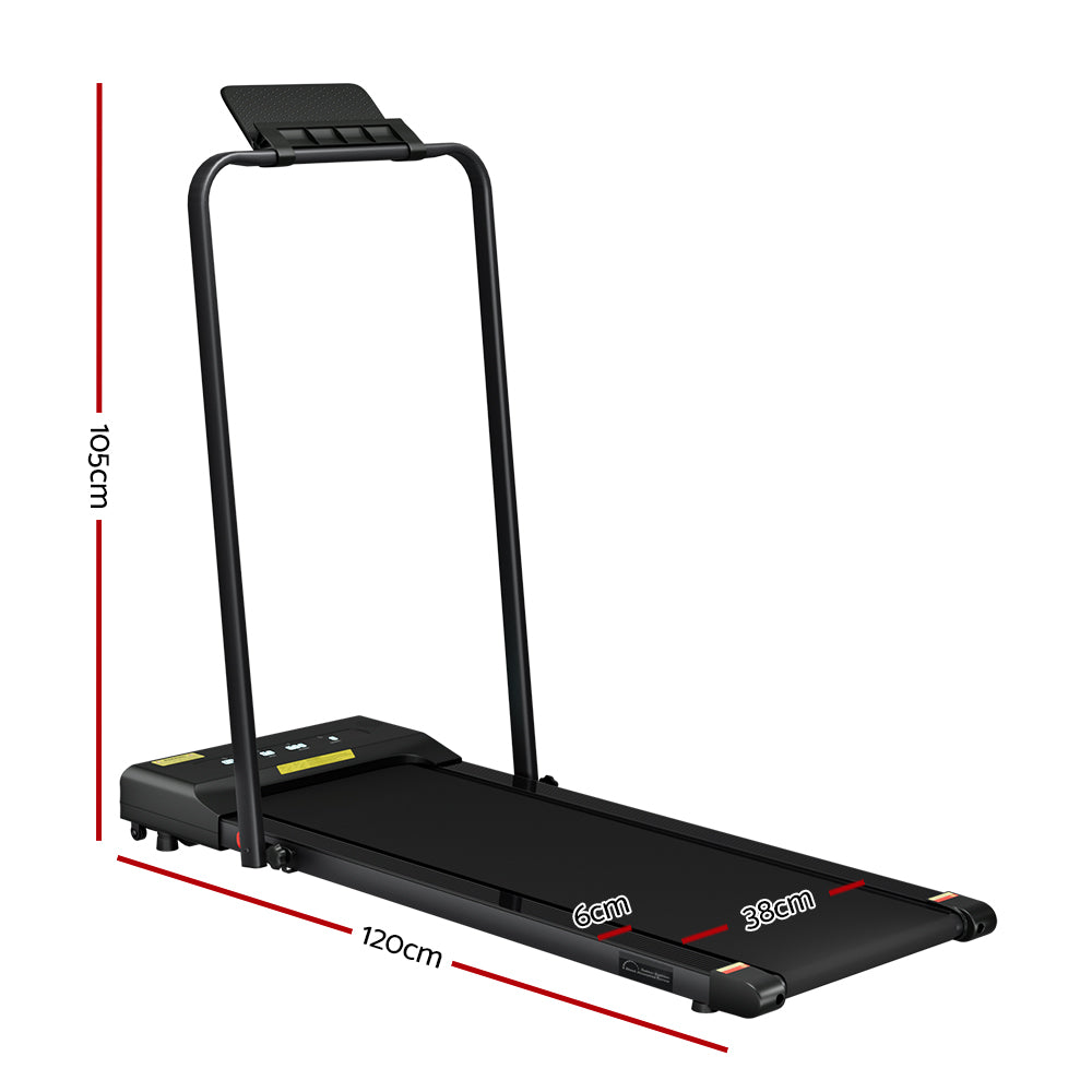 Everfit Treadmill Electric Walking Pad Under Desk Home Gym Fitness 380mm - Black