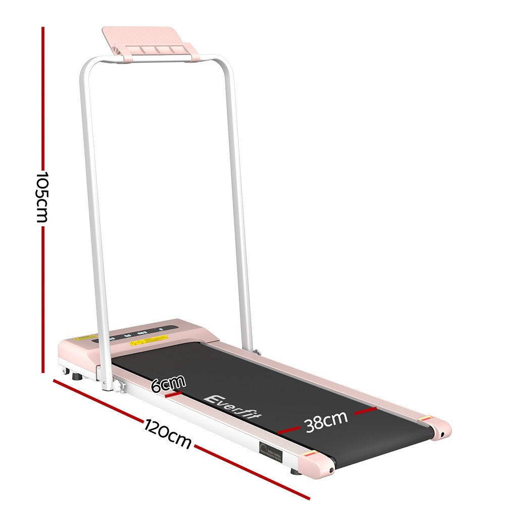 Everfit Treadmill Electric Walking Pad Under Desk Home Gym Fitness 380mm - Pink