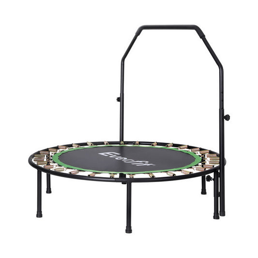 Everfit 48inch Round Fitness Trampoline Rebounder Adjustable with Handrail - Green