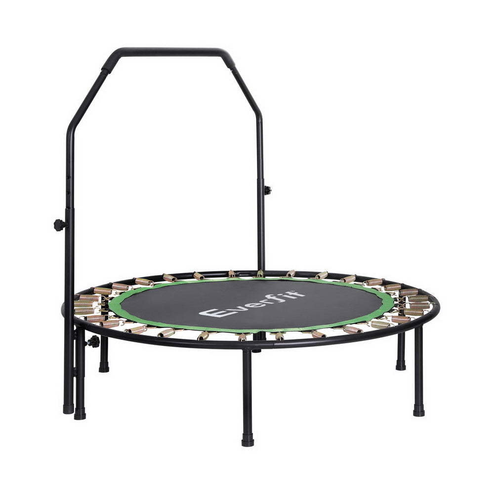 Everfit 48inch Round Fitness Trampoline Rebounder Adjustable with Handrail - Green