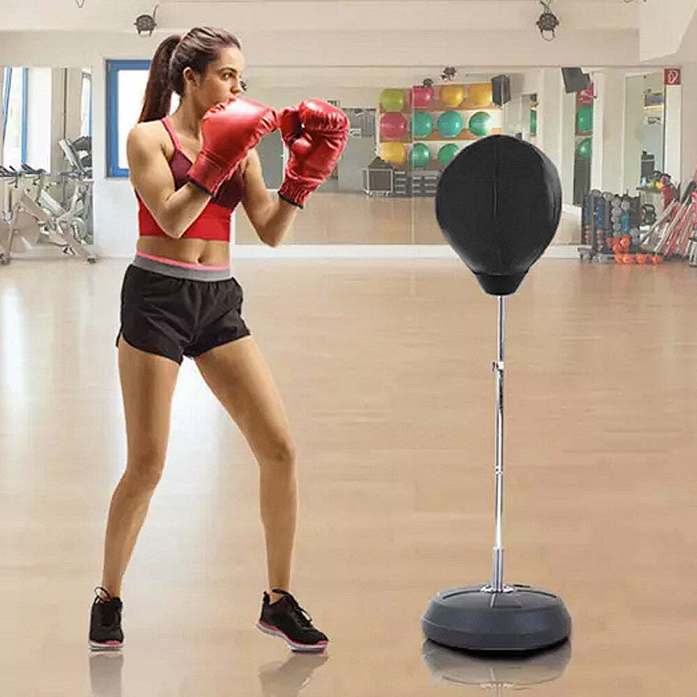 Free-Standing Boxing Set: PU Punching Ball & Boxing Gloves