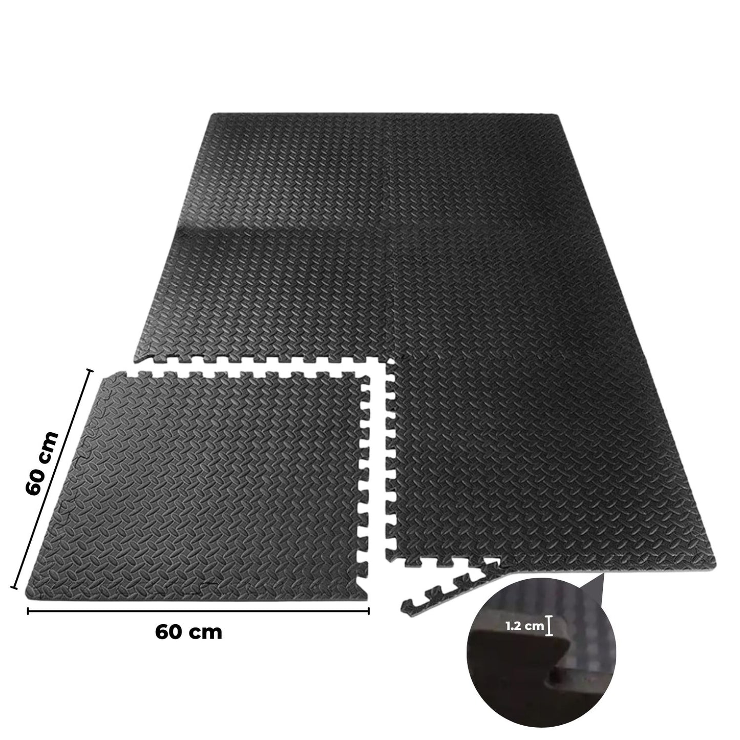 Verpeak Puzzle Gym Mat EVA Interlocking Foam Tiles with Border - 6pcs