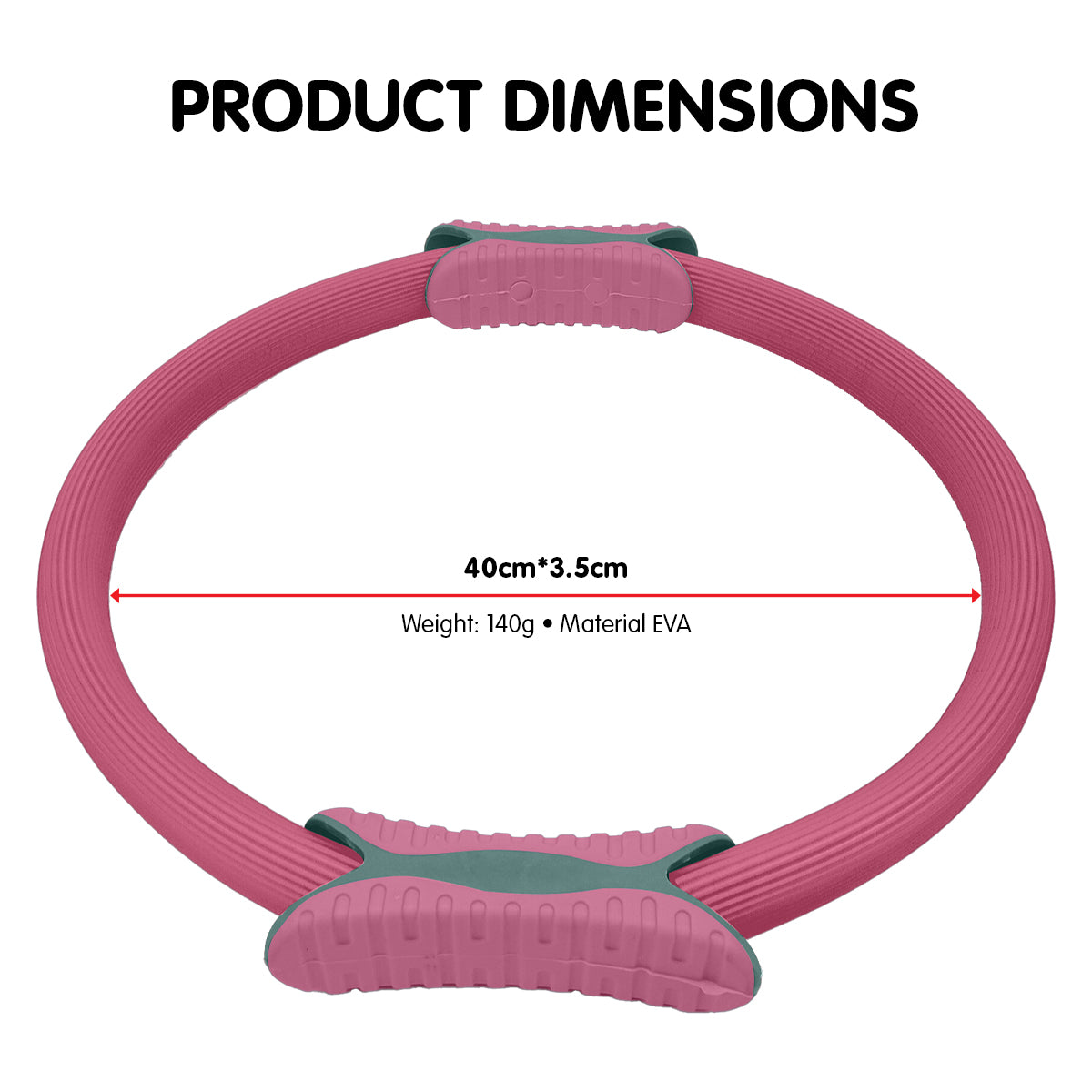 Powertrain Pilates Ring Band Yoga Home Workout Exercise Band - Pink