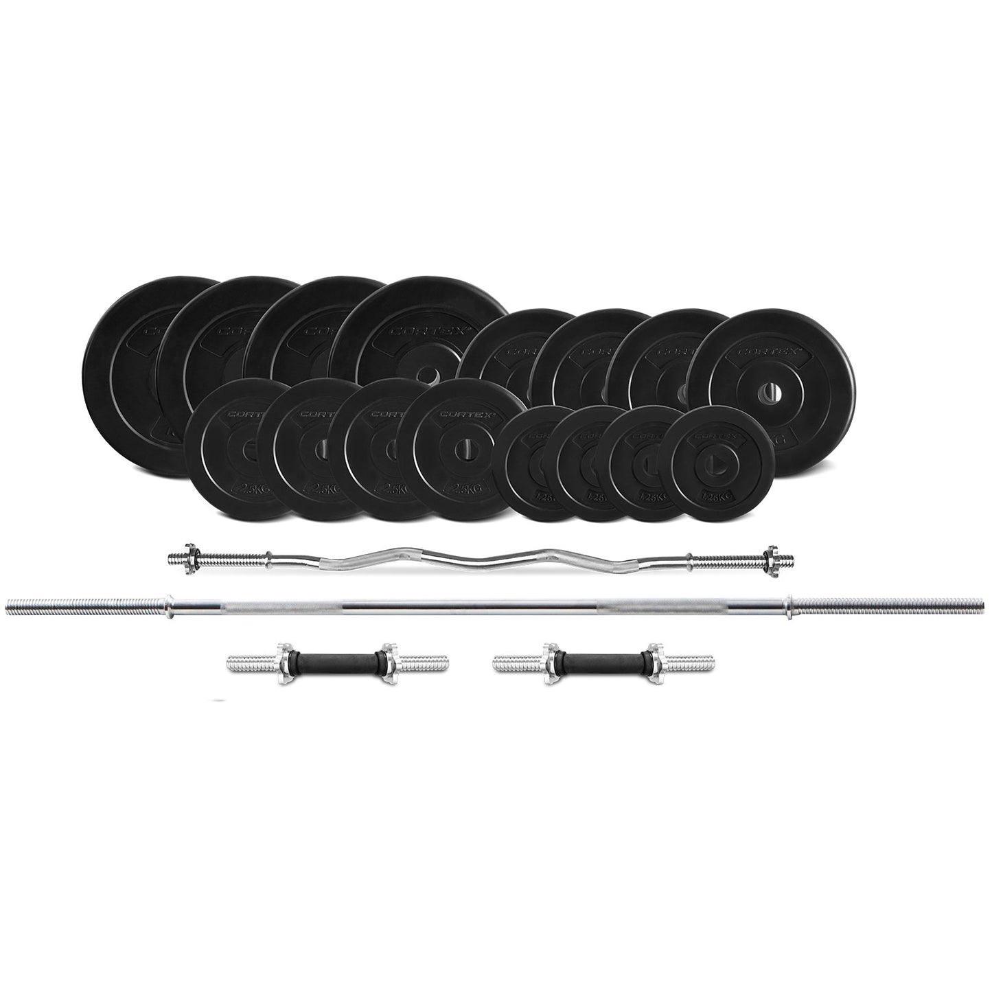 CORTEX 90kg EnduraCast Ultimate Barbell & Weight Set