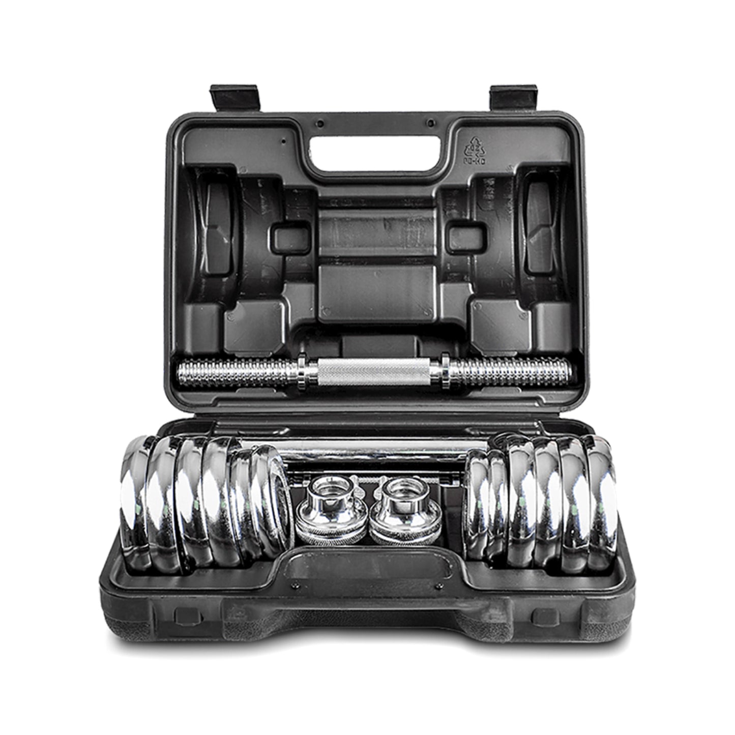 LSG 2-in-1 Dumbbell Barbell Set with Case 30kg - Chrome