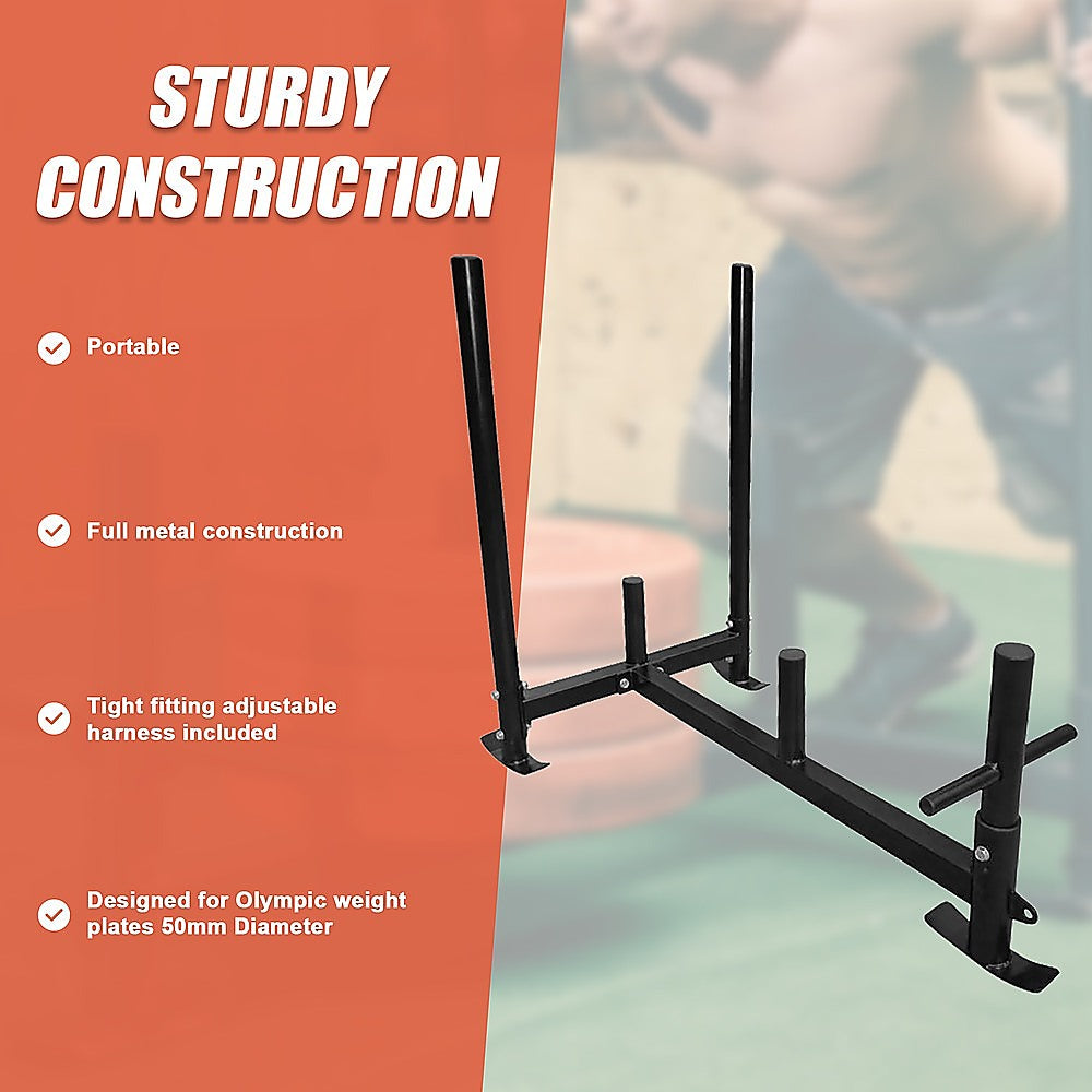 Heavy Duty Gym Sled with Harness