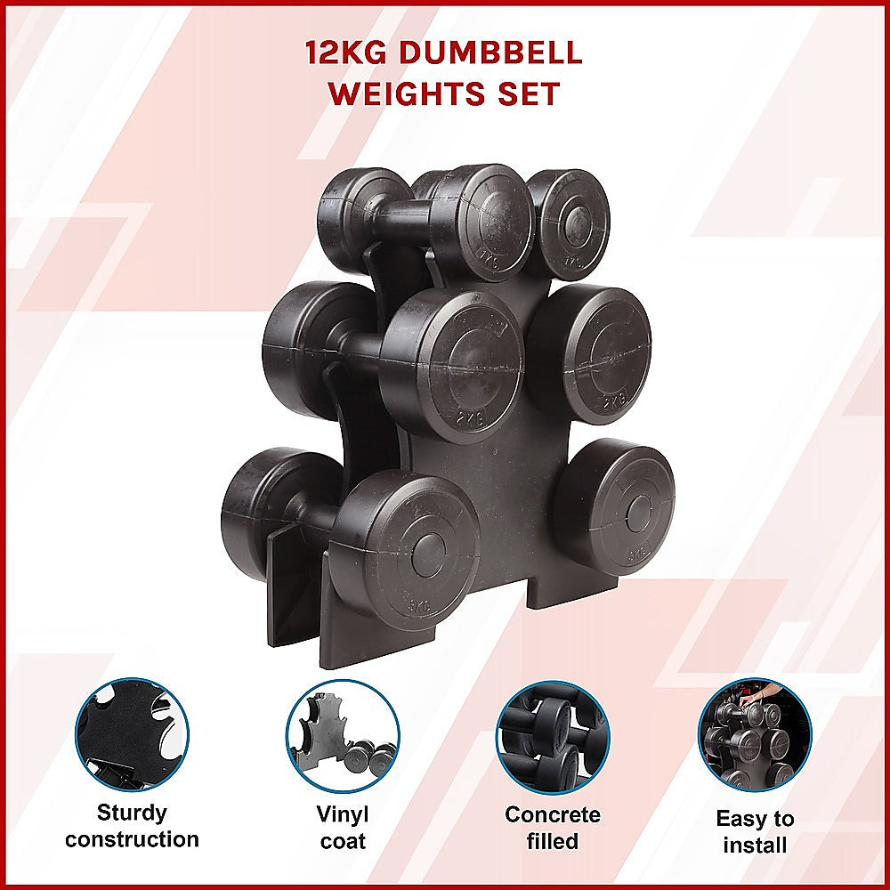 12kg Dumbbell Weight Set