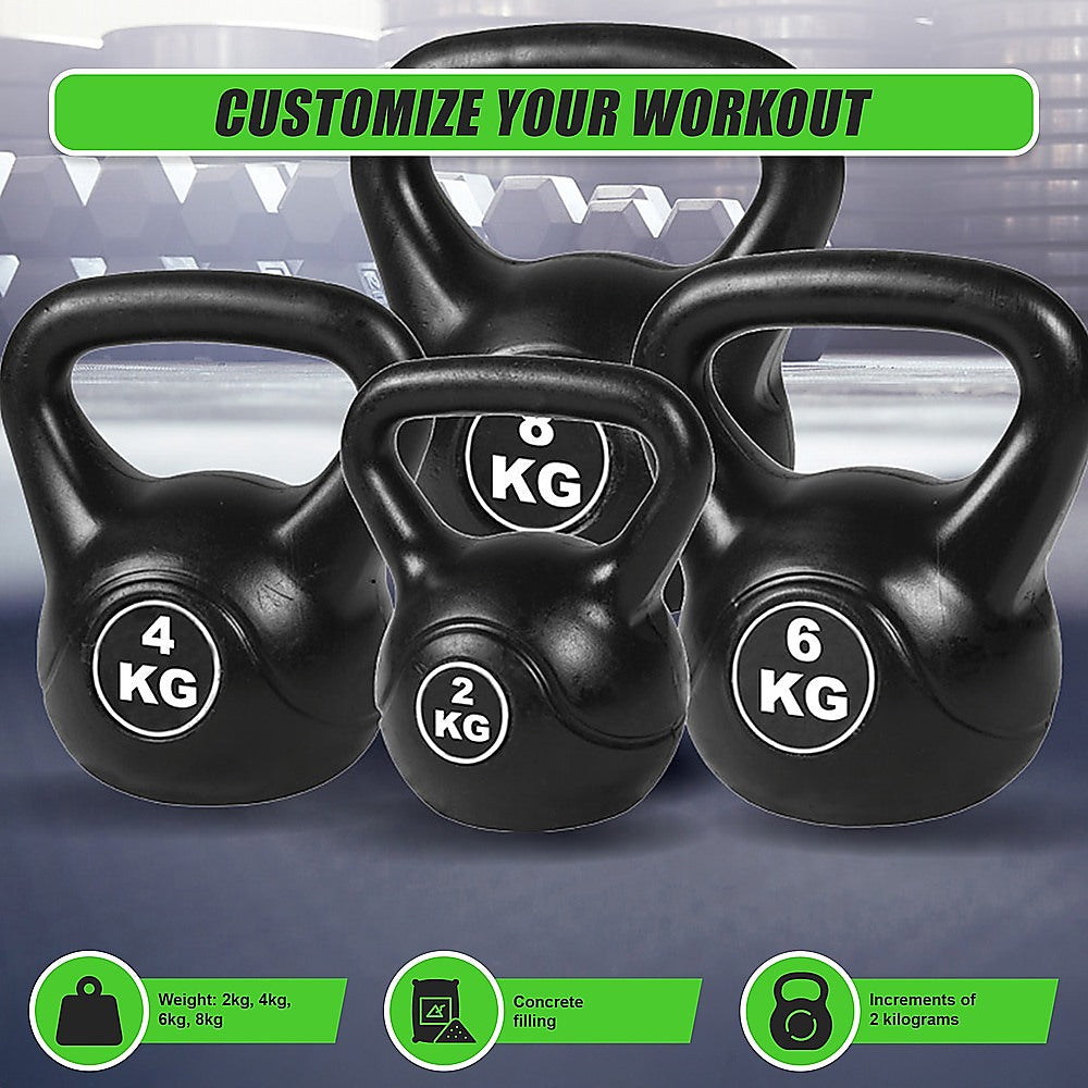 4pcs Exercise Kettle Bell Weight Set - 20Kf Total Weight