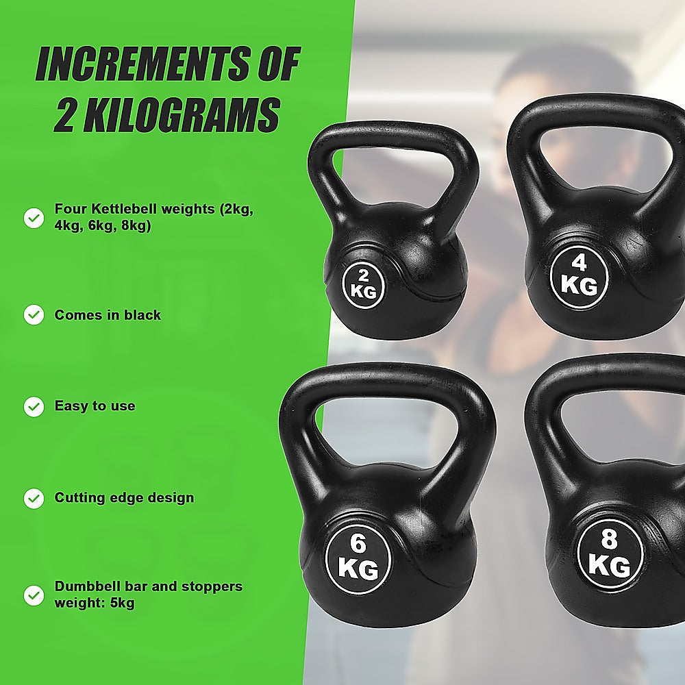 4pcs Exercise Kettle Bell Weight Set - 20Kf Total Weight