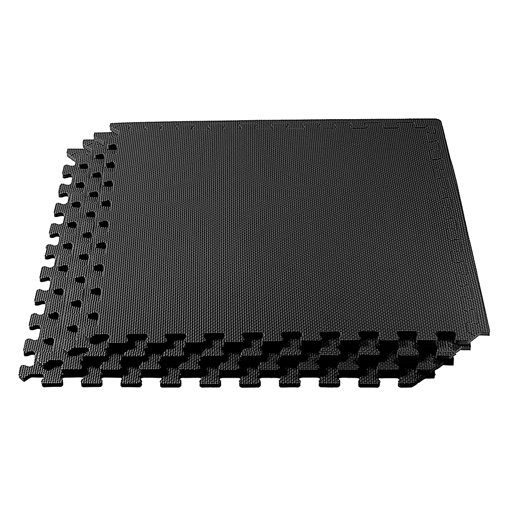 4 Tiles Fitness Home Gym Interlocking Floor Mat - Black