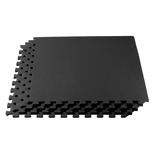 4 Tiles Fitness Home Gym Interlocking Floor Mat - Black