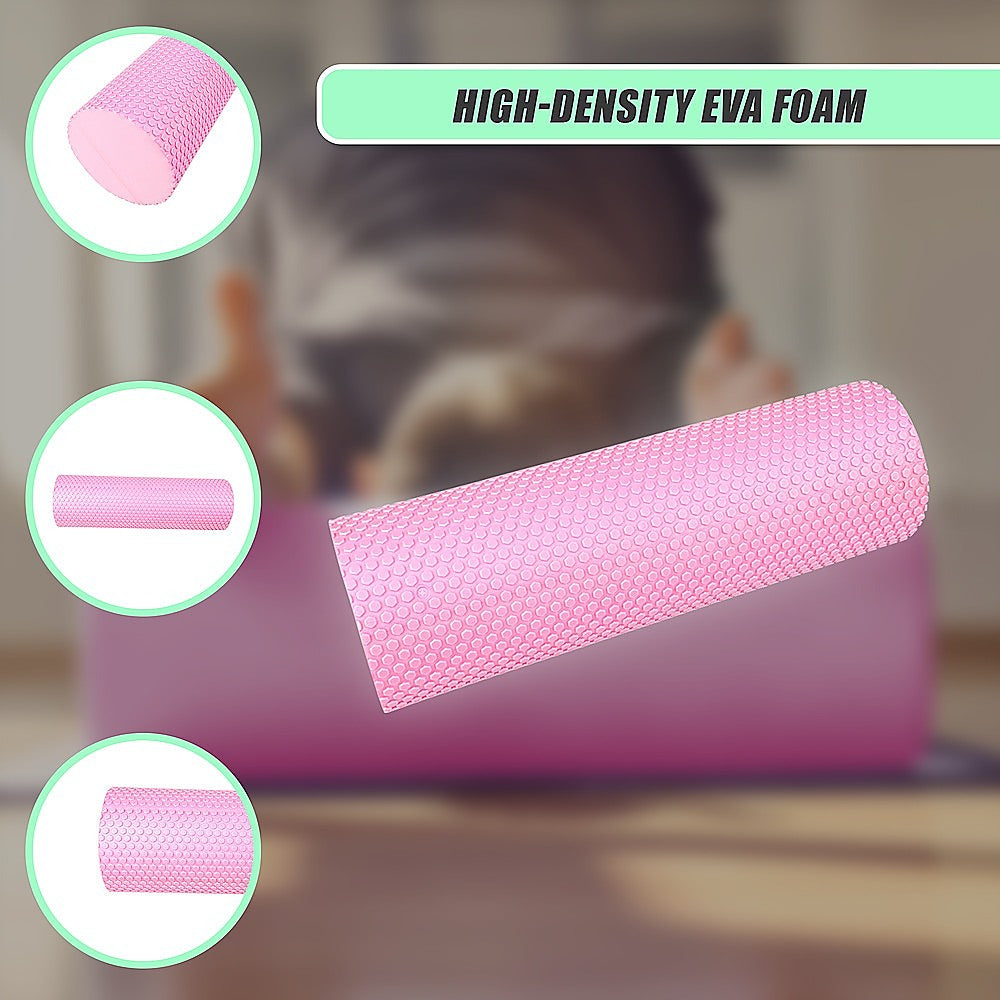 45 x 15cm Physio Yoga Pilates Foam Roller - Pink