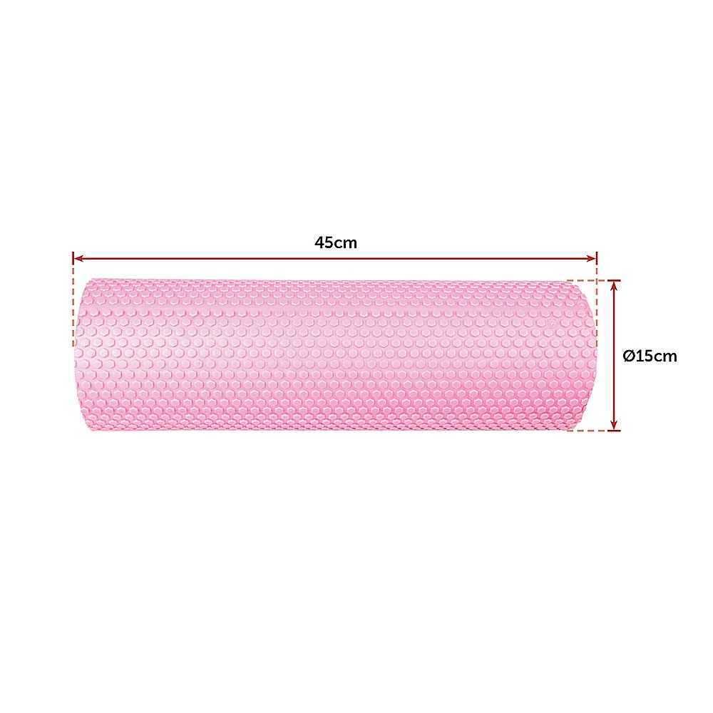 45 x 15cm Physio Yoga Pilates Foam Roller - Pink