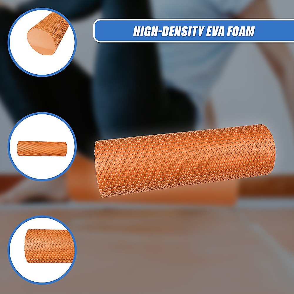 45 x 15cm Physio Yoga Pilates Foam Roller - Orange