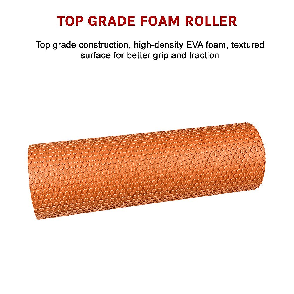 45 x 15cm Physio Yoga Pilates Foam Roller - Orange