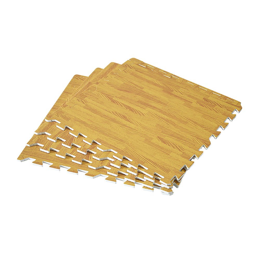 12 Home Gym Interlocking Floor Tiles - Wood Colour