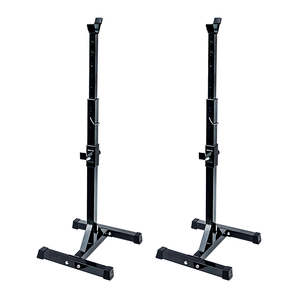 Pair of Adjustable Squat Rack Sturdy Steel Barbell Bench Press Stand