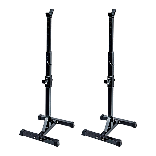 Pair of Adjustable Squat Rack Sturdy Steel Barbell Bench Press Stand