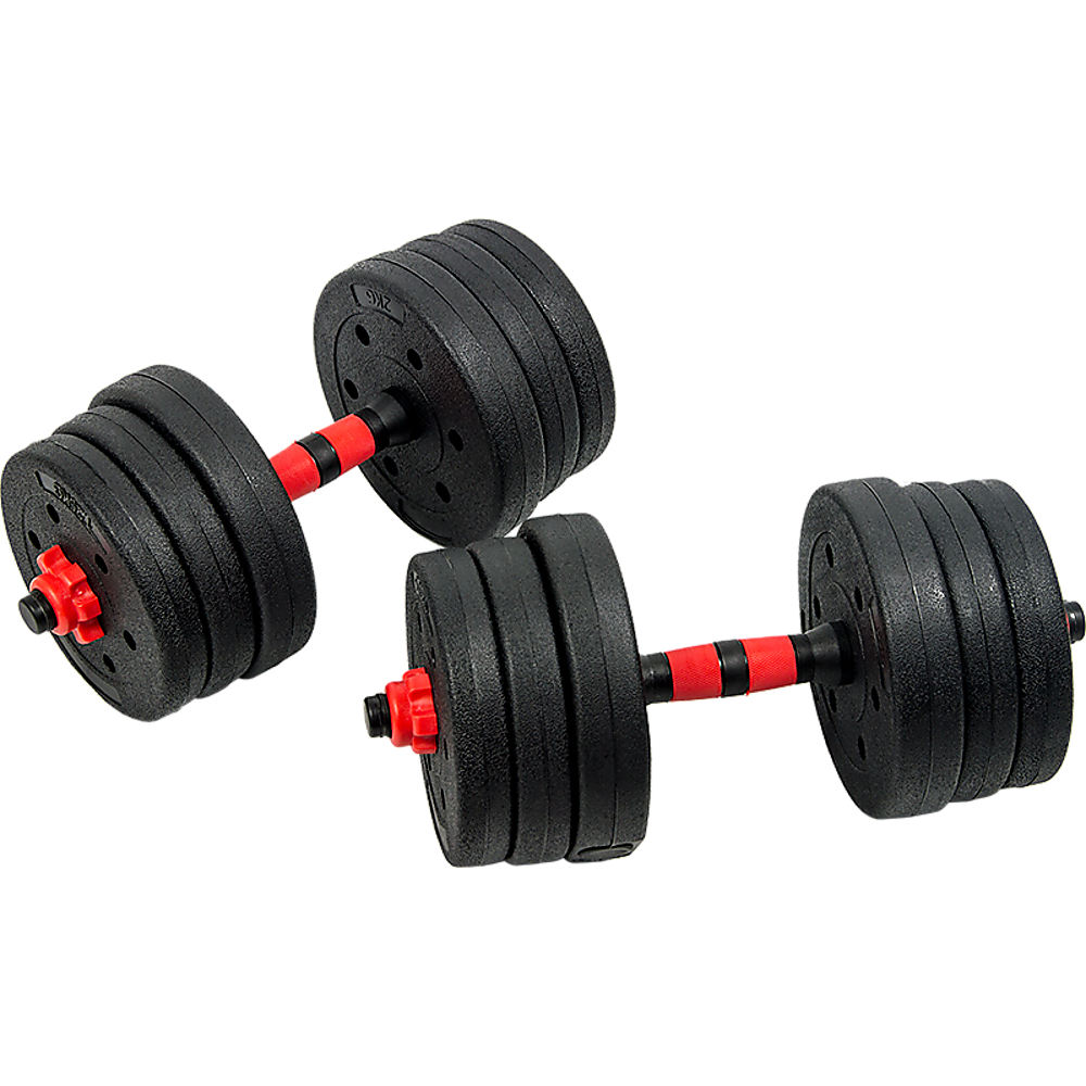 20kg Adjustable Rubber Dumbbell Set Barbell Home GYM Exercise Weights