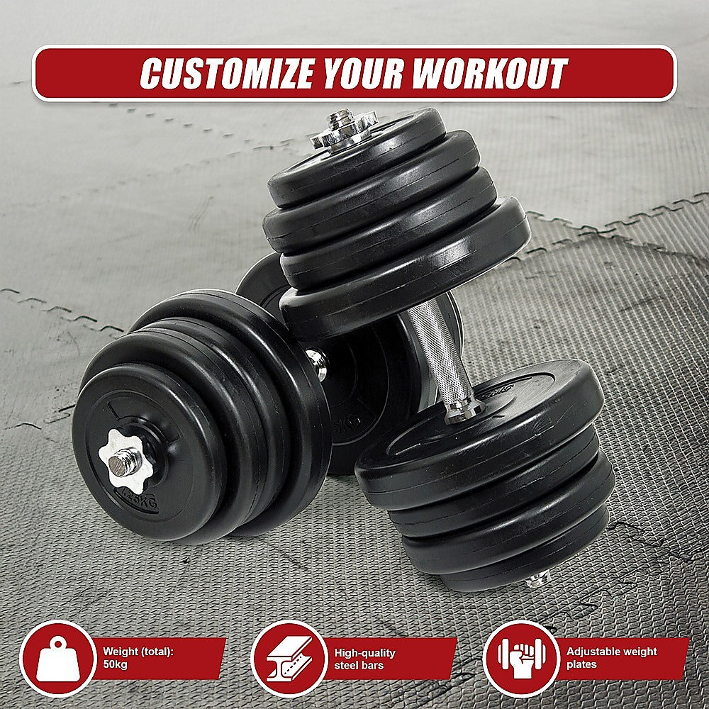 50Kg Dumbbell Adjustable Weight Set