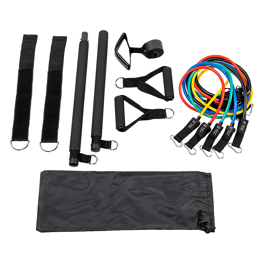 Exercise Resistance Bands Yoga Fitness Stretch Workout Gym - Pilates Bar Kit