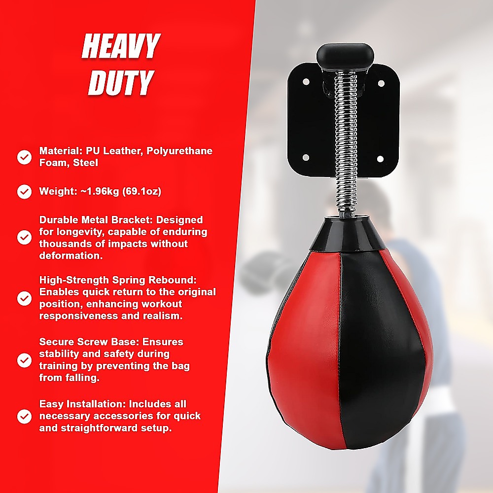 Wall Hanging Boxing Punching Bag Speed Training Stress Relief Kit with Wall Mount Bracket